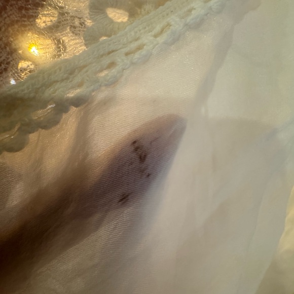 Nicole Italy NWT Pure Silk Boho Lace Mini Dress Tunic Cream M - Picture 8 of 10